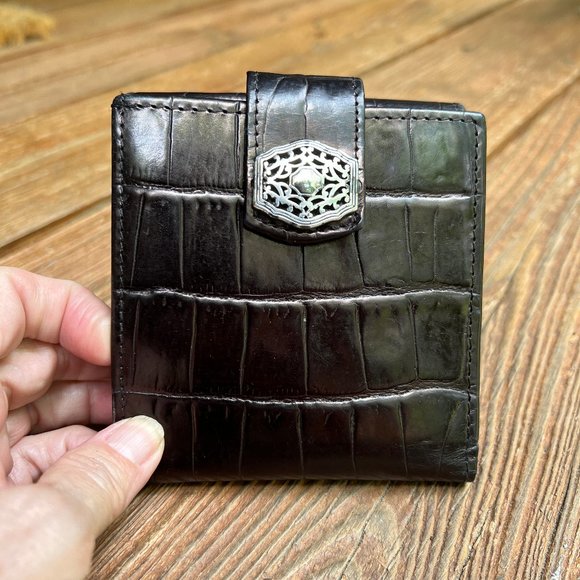 Vintage Brighton Black Fold Over Wallet - Picture 2 of 10